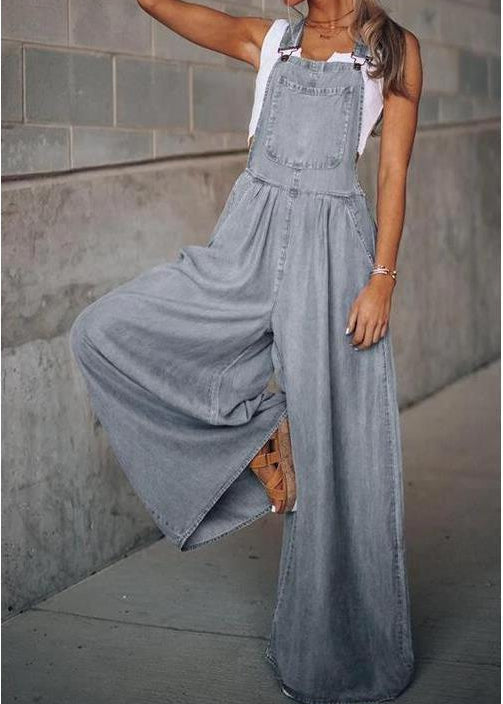 URA™ - Vintage Wide Leg Fashion Jumpsuit