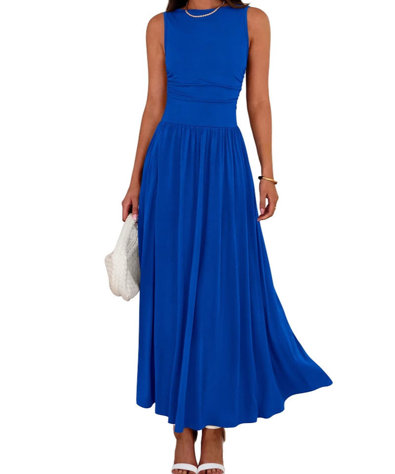 EMMIE™- Chic Sleeveless Ruched High-Waisted Maxi Dress