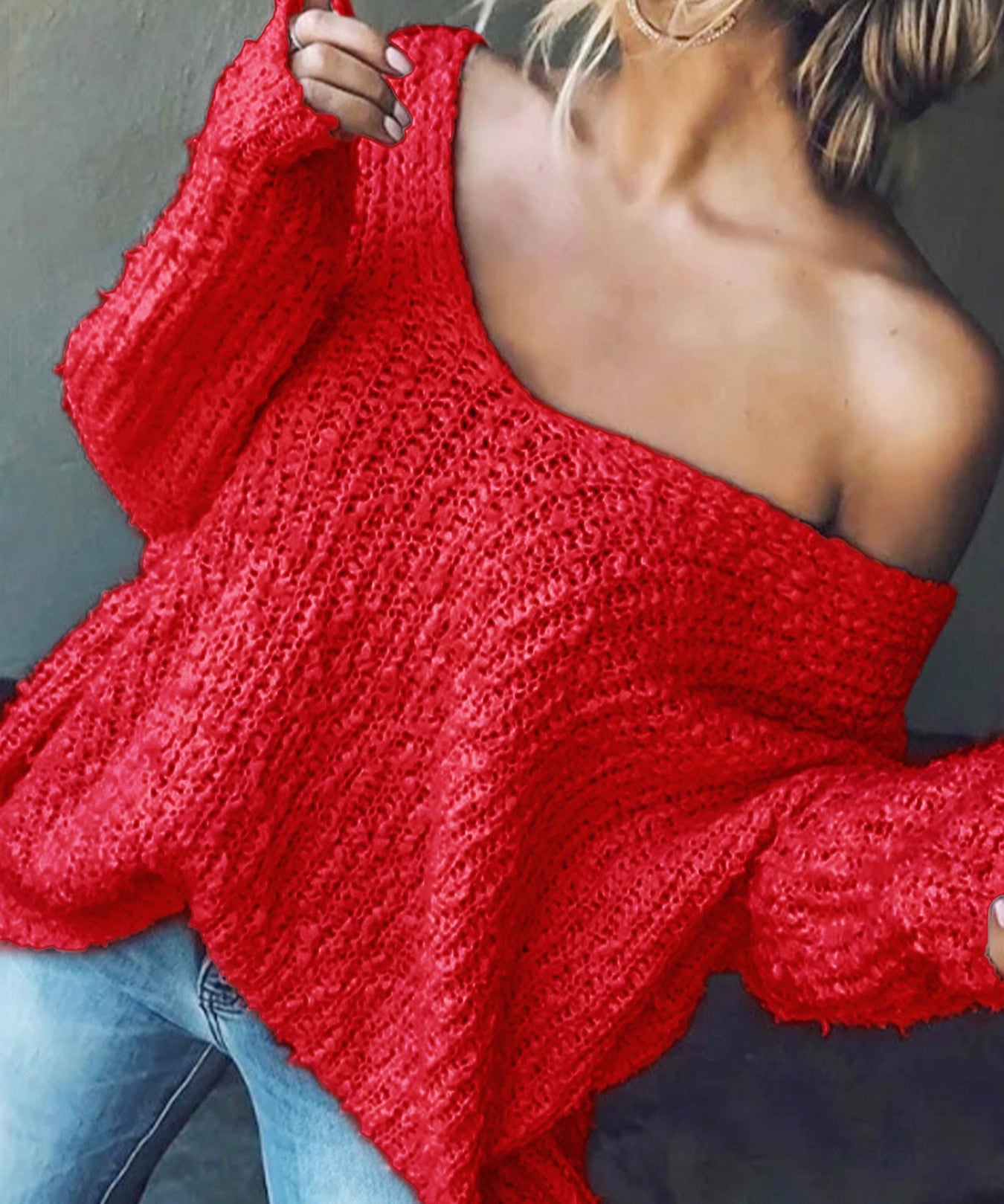 TELIKA™ - Comfy Drop Shoulder Long Sleeve Sweater
