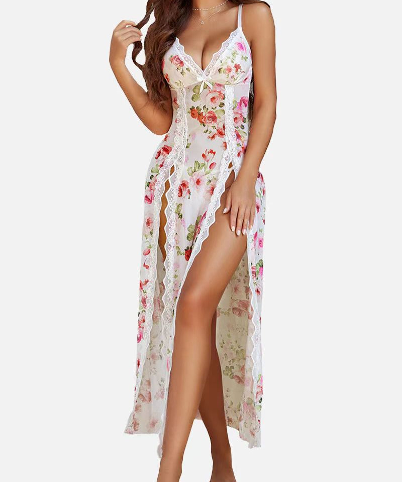 LUZY™ - Casual V-Neck Lingerie Maxi Nightdress