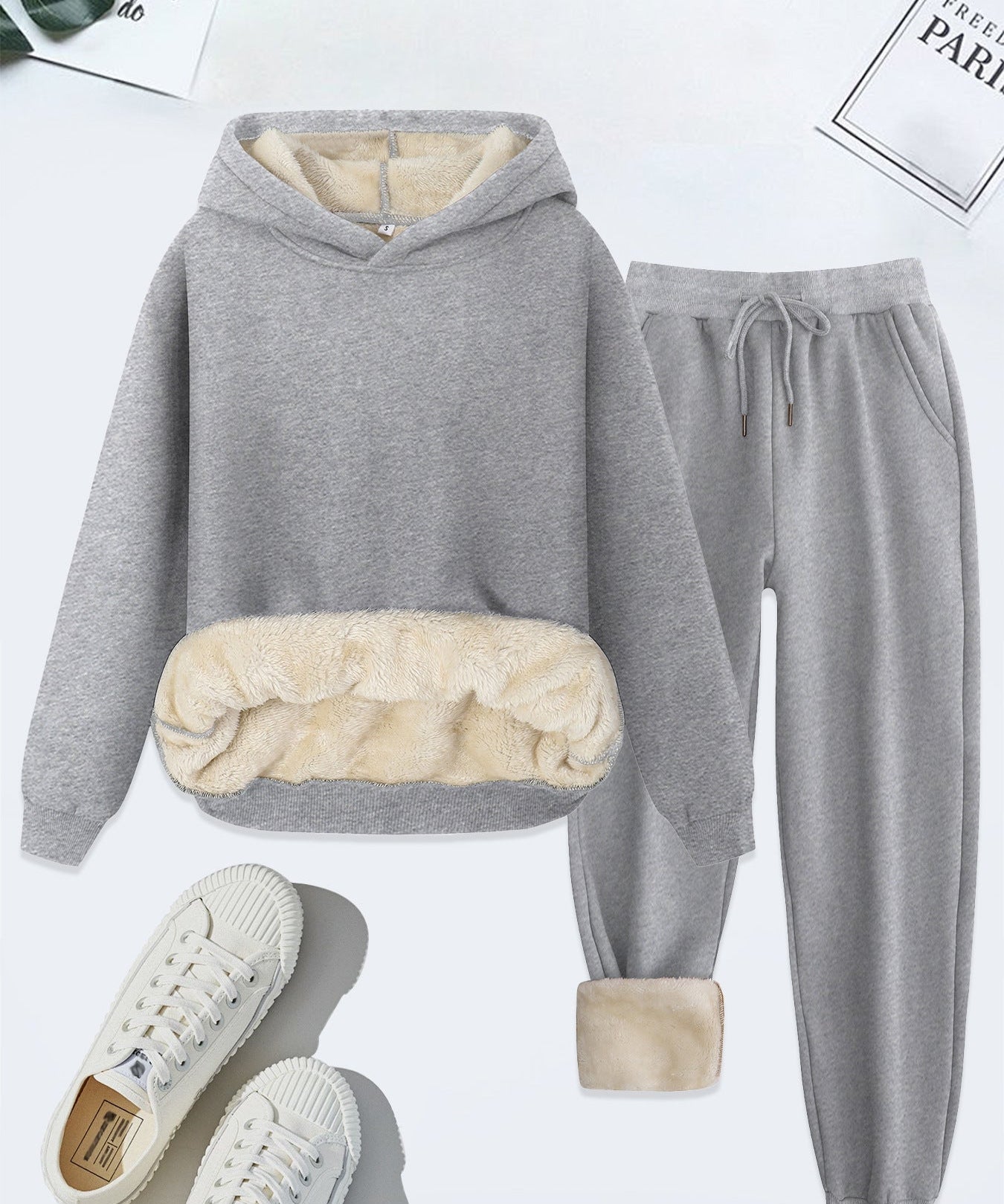FORDA™ - Cozy Solid Color Hoodie and Drawstring Pants Set