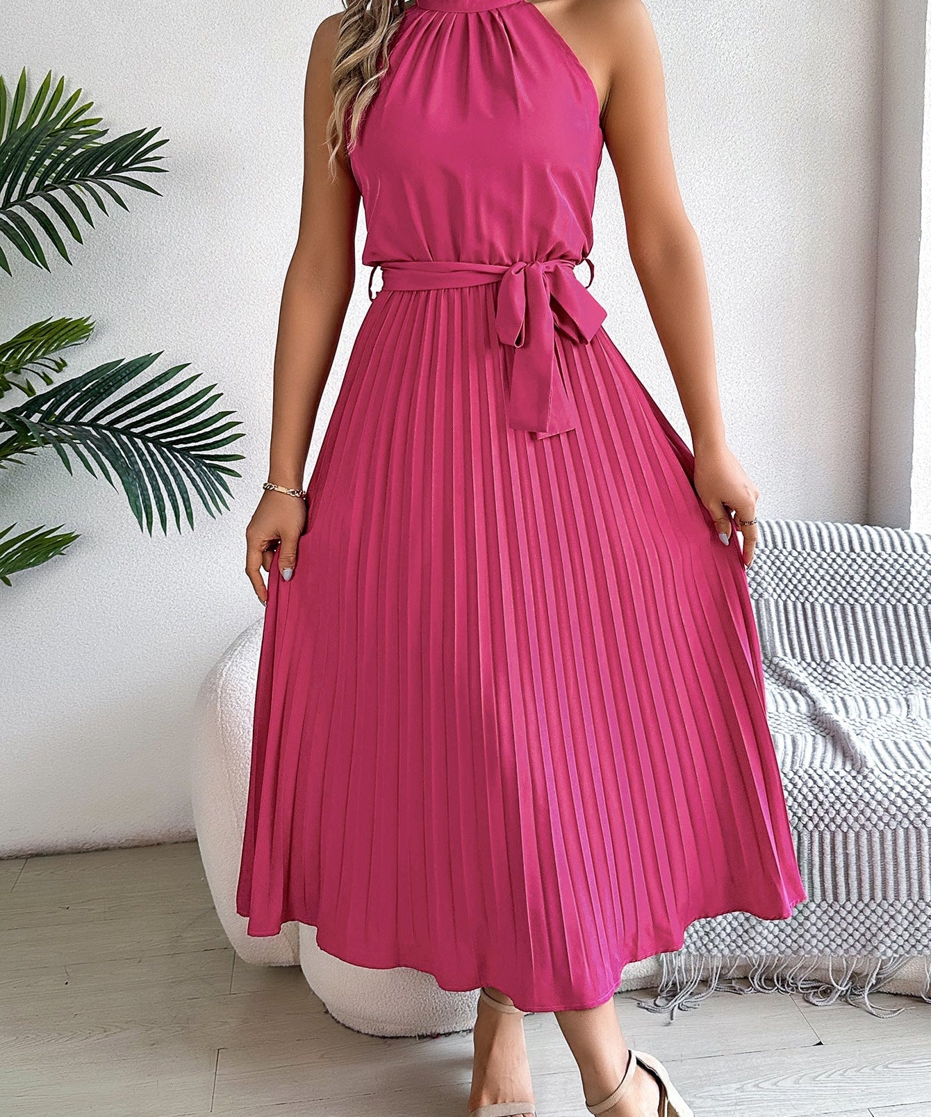 CEDRINE™ – Graceful Pleated Midi Dress