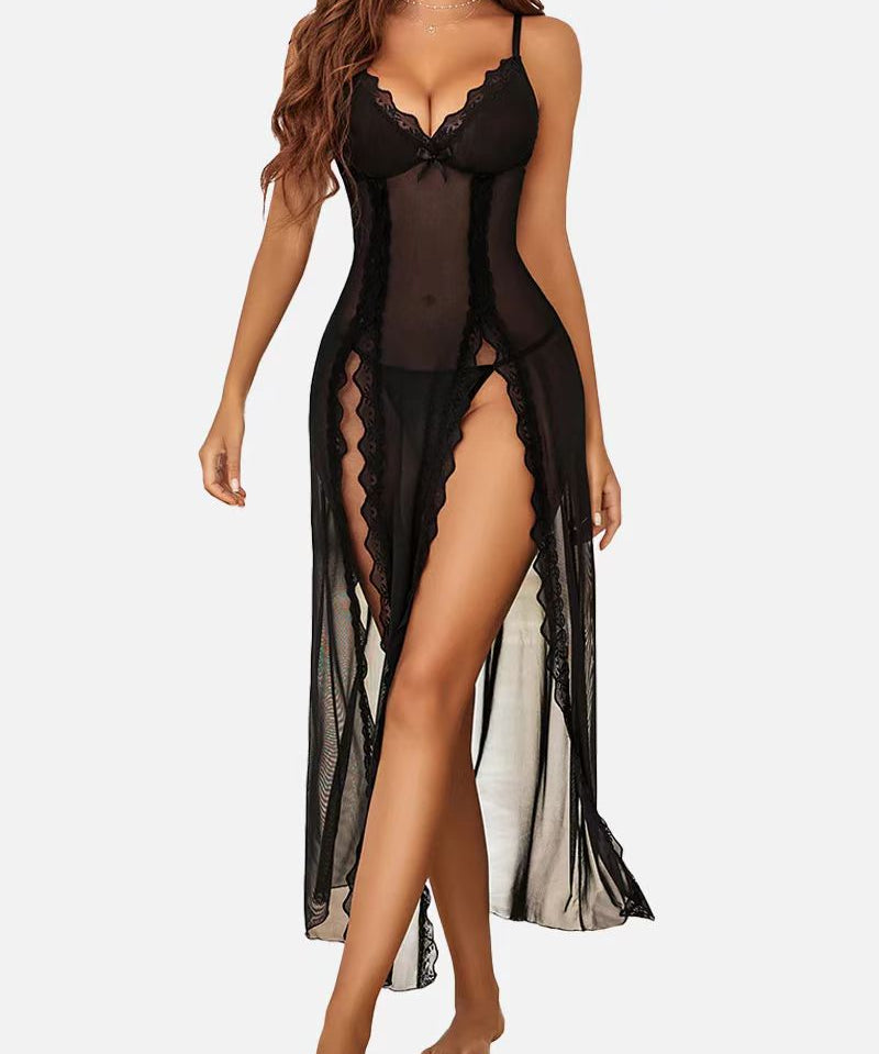 LUZY™ - Casual V-Neck Lingerie Maxi Nightdress