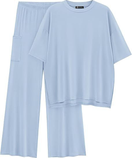 FILTA™ - Casual Basic Top and Elastic Waist Pants Set
