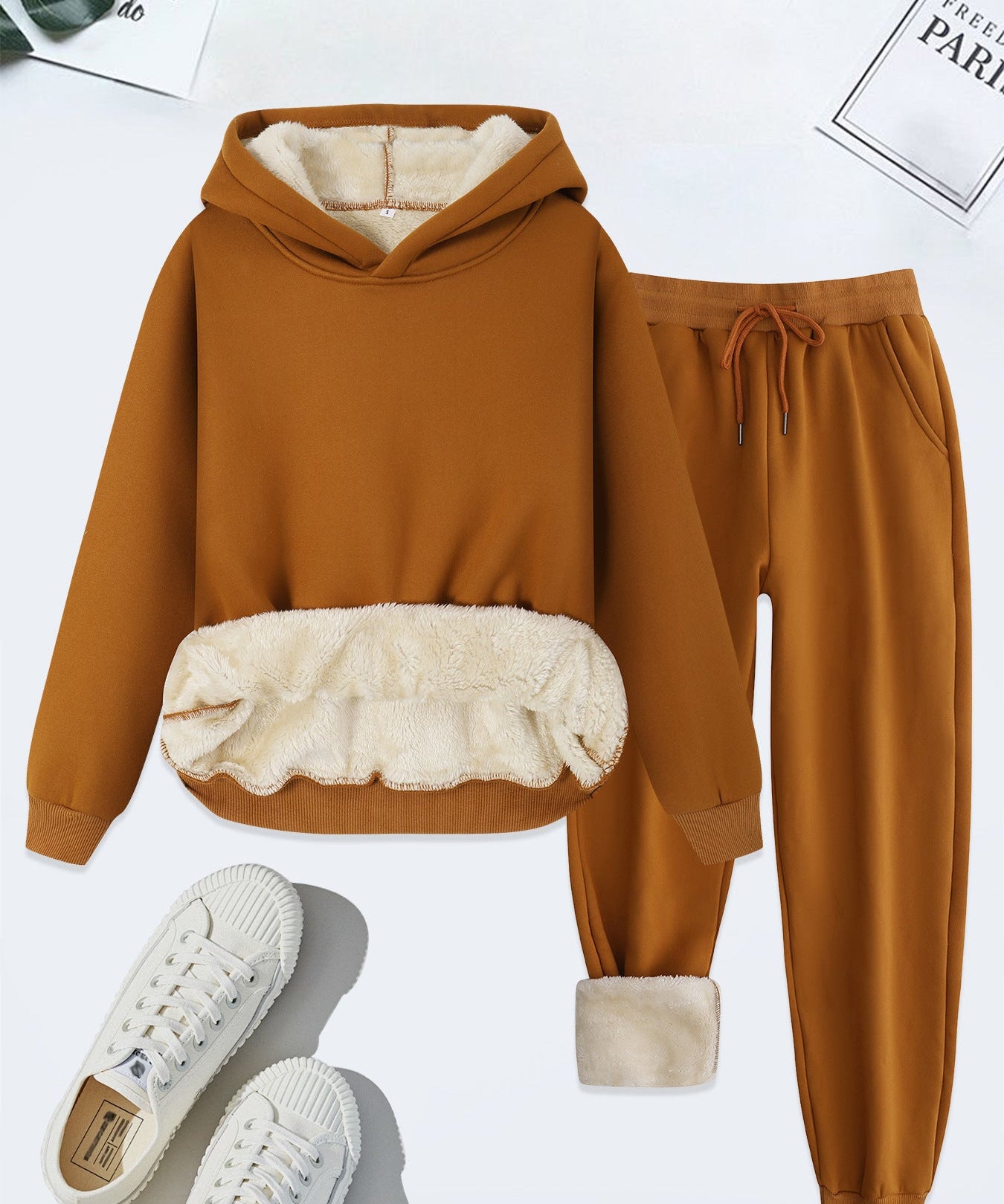 FORDA™ - Cozy Solid Color Hoodie and Drawstring Pants Set