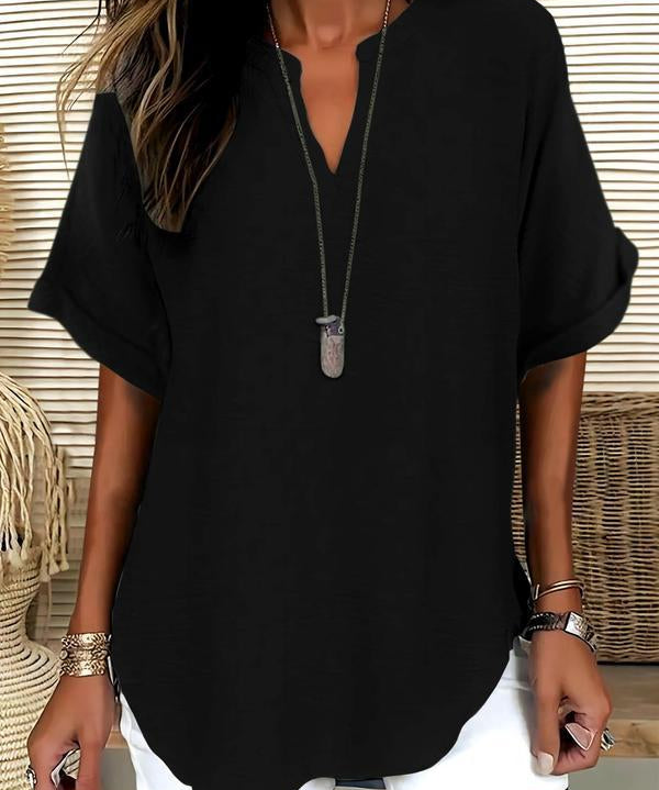 GENNEVA™ – Casual Plain Short Sleeve Blouse