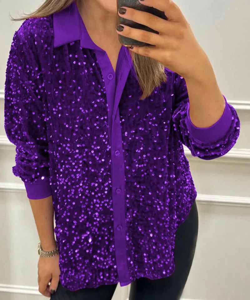 CIARA™ - Shimmer Sequin Shirt