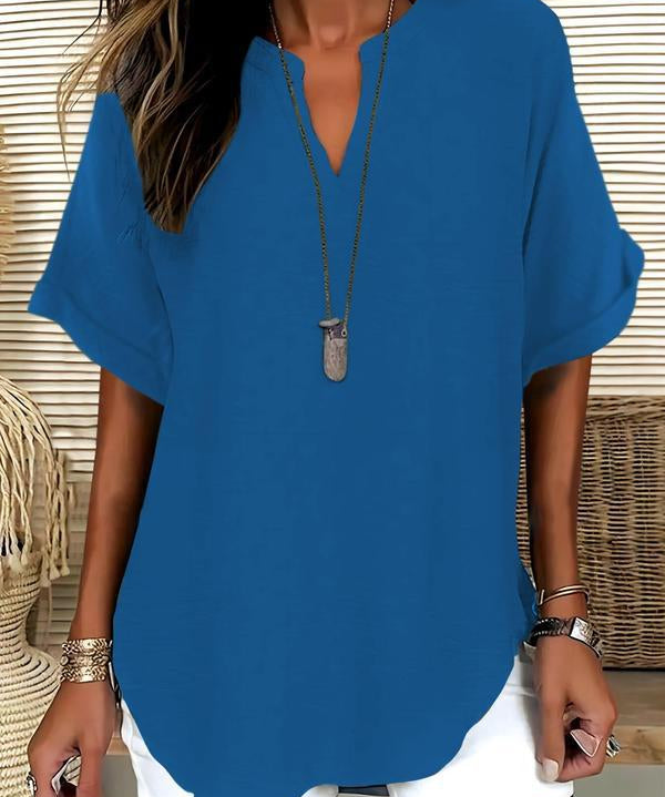 GENNEVA™ – Casual Plain Short Sleeve Blouse