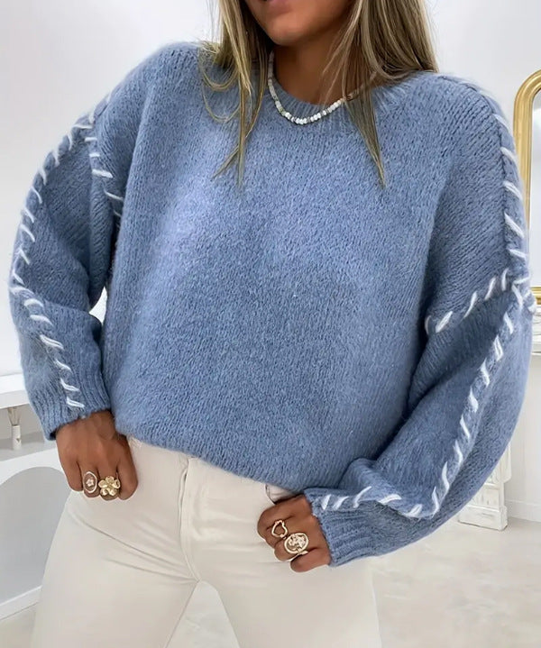 KALIYAH™ - Casual Round Neck Long Sleeve Sweater