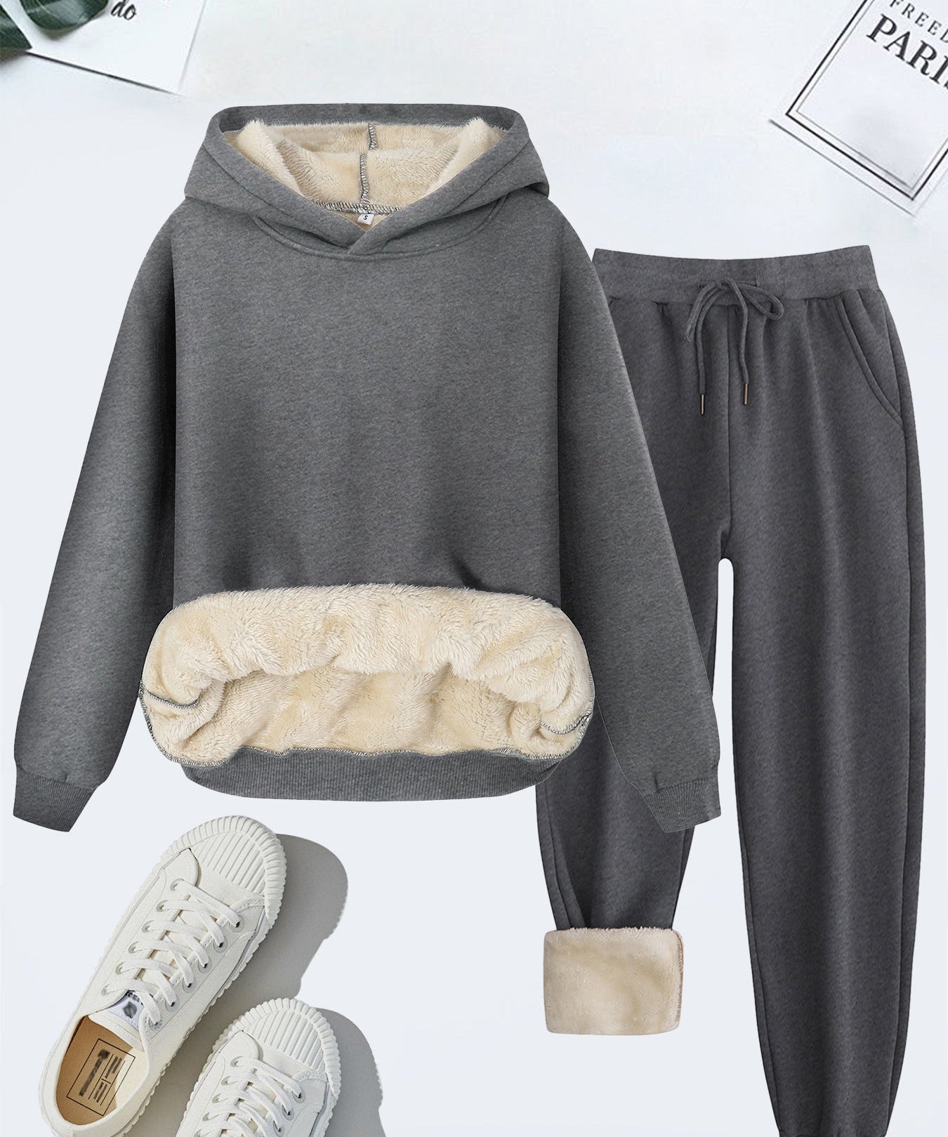 FORDA™ - Cozy Solid Color Hoodie and Drawstring Pants Set