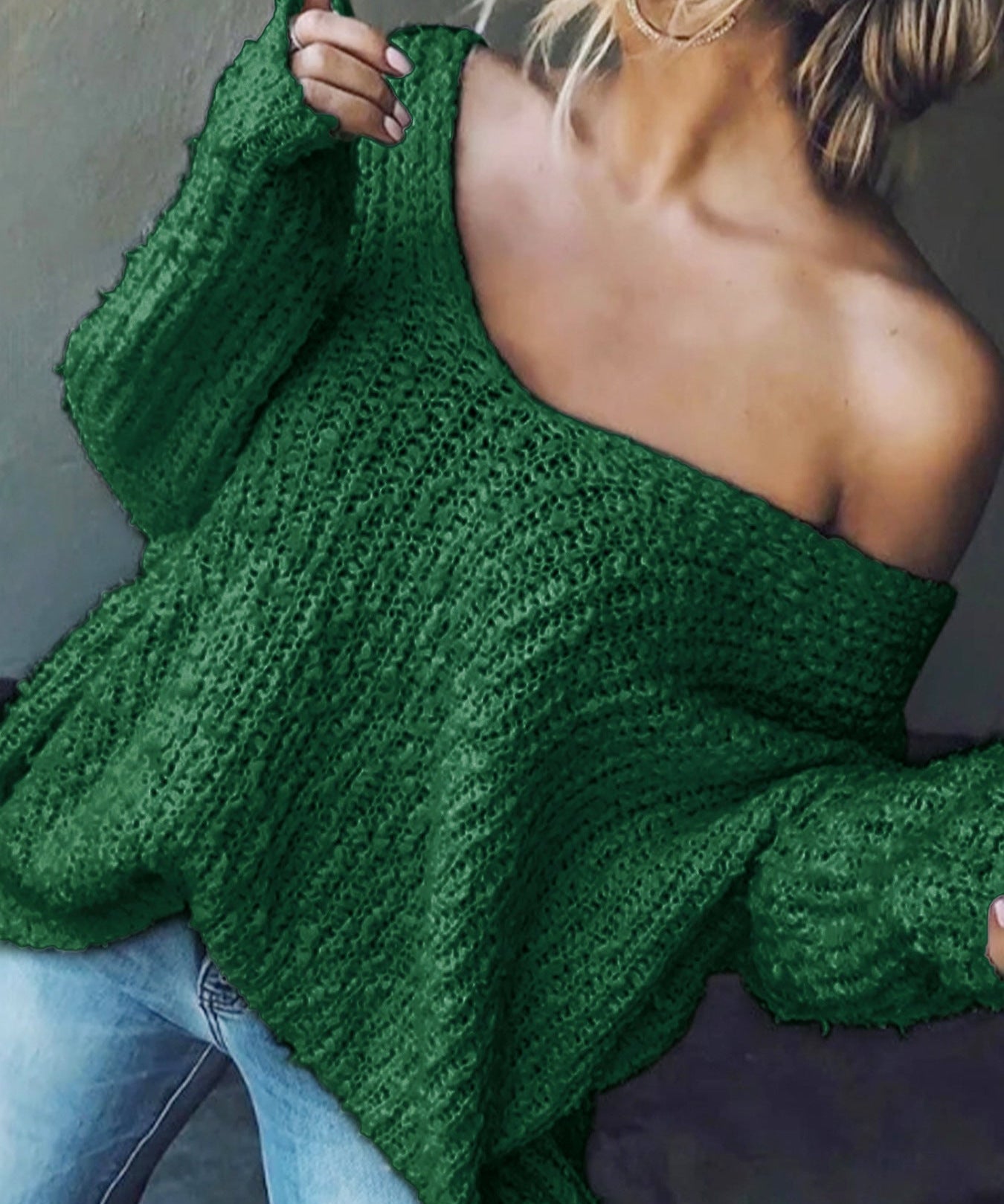 TELIKA™ - Comfy Drop Shoulder Long Sleeve Sweater
