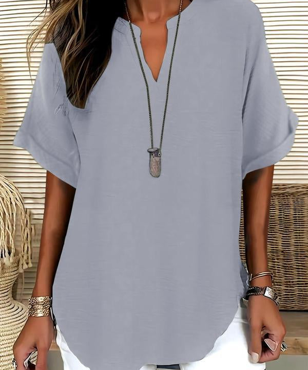 GENNEVA™ – Casual Plain Short Sleeve Blouse