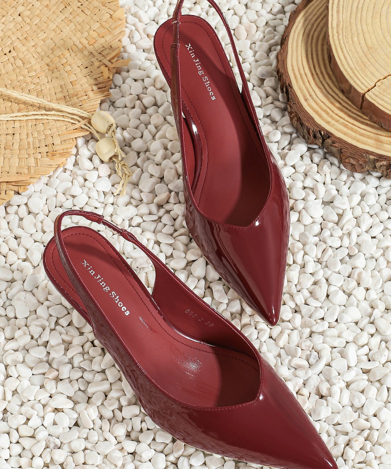 AMIRA™ - Women’s PU Leather Slingback Heels Simple Solid Color Pointed Toe Pumps