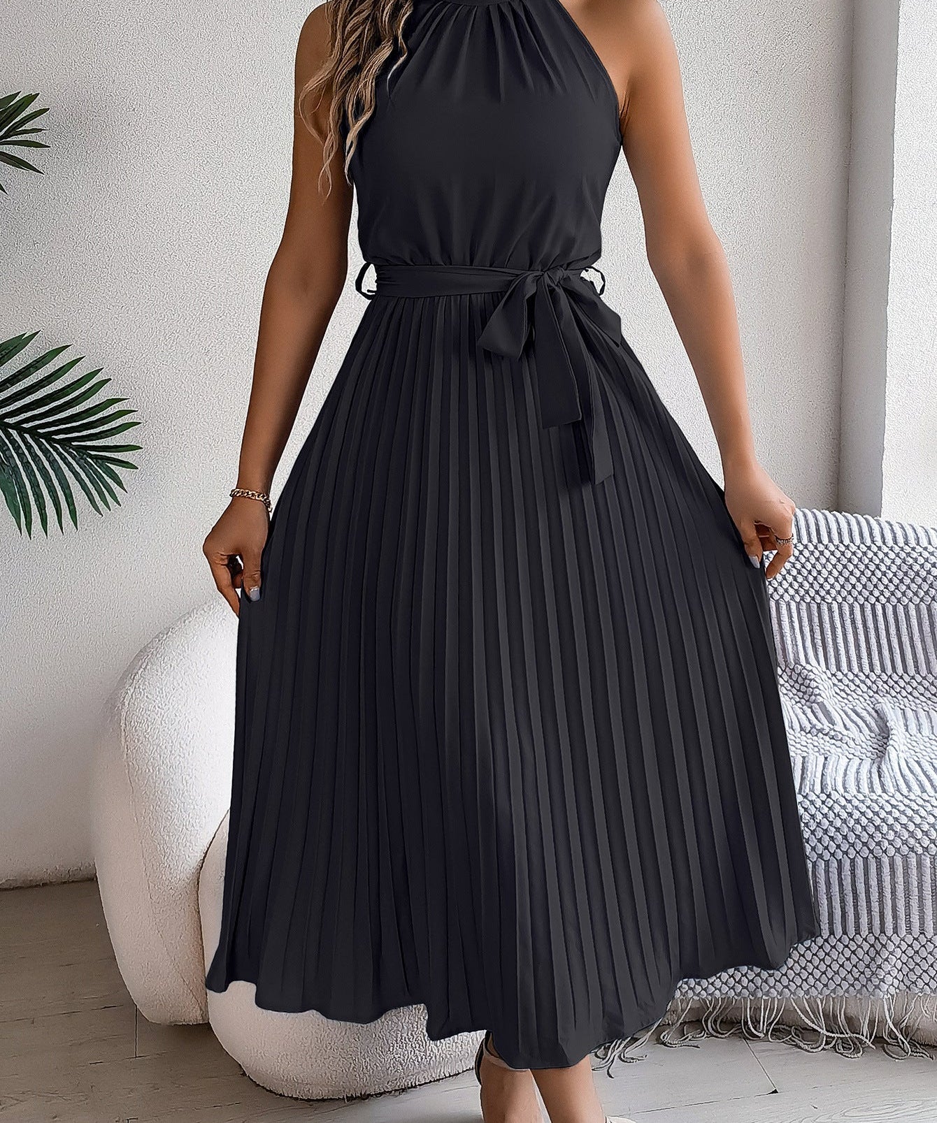 CEDRINE™ – Graceful Pleated Midi Dress