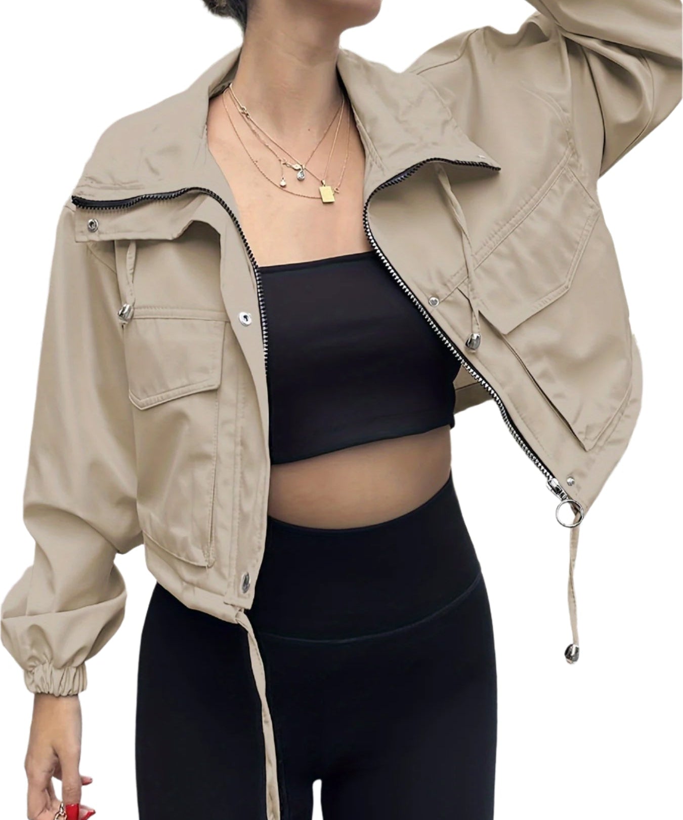 AGAPITA™ – Lightweight Zip-Up Cropped Jacket