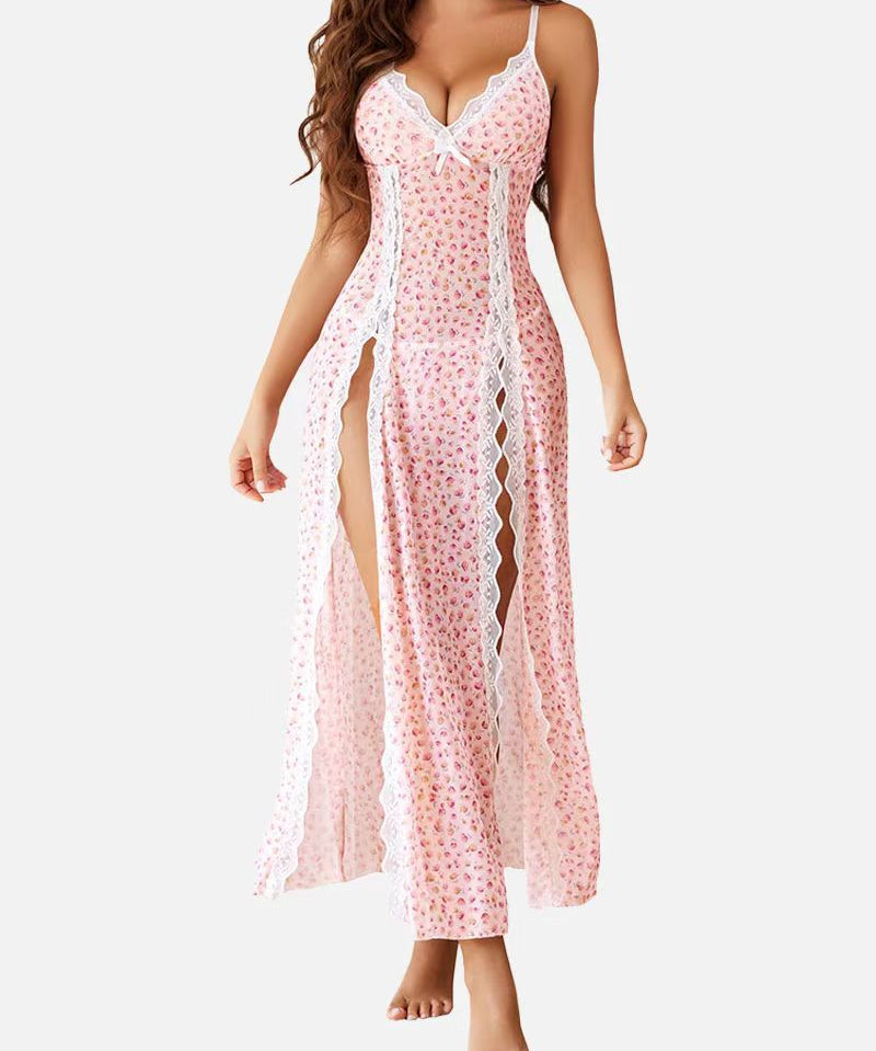 LUZY™ - Casual V-Neck Lingerie Maxi Nightdress