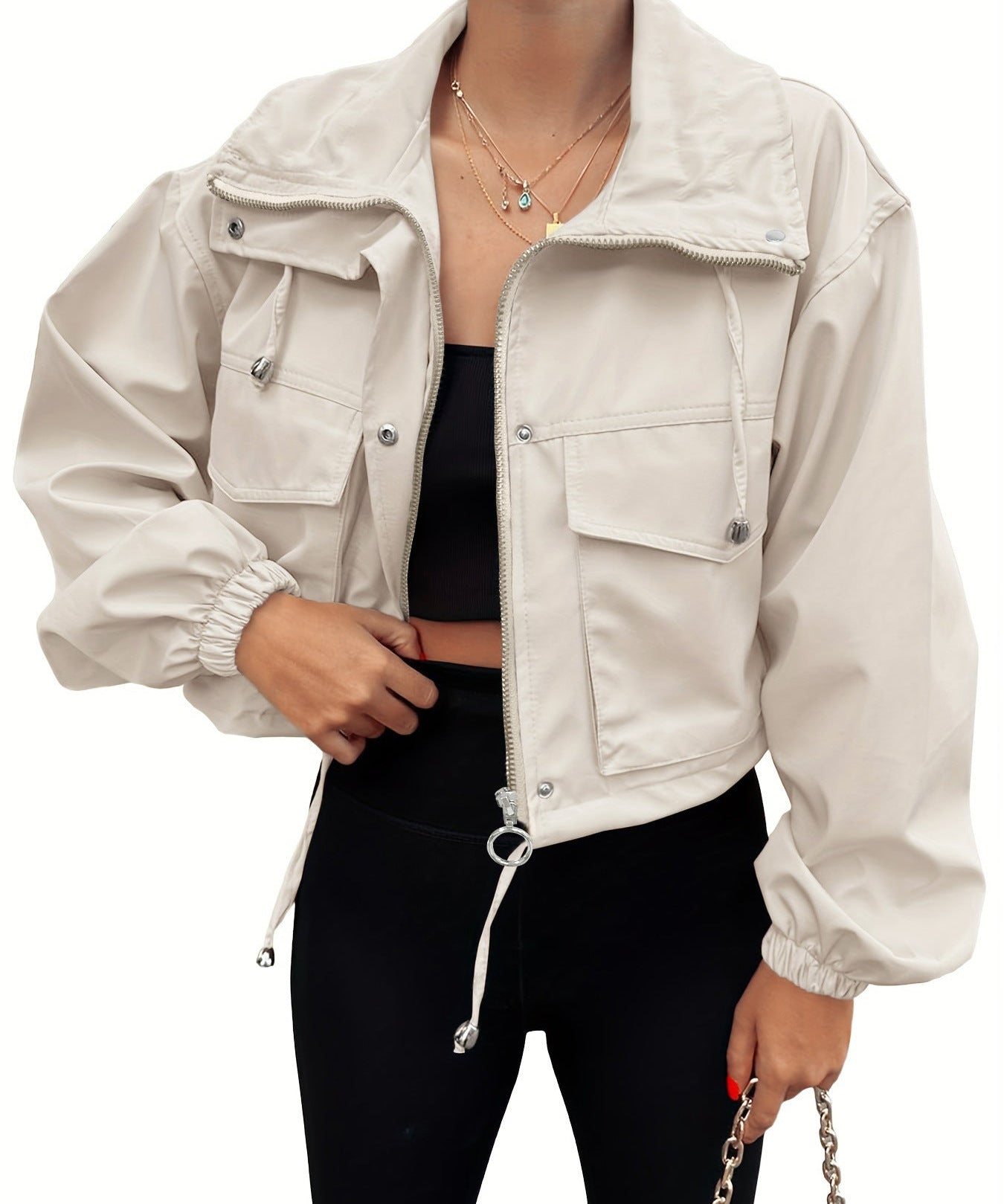 AGAPITA™ – Lightweight Zip-Up Cropped Jacket