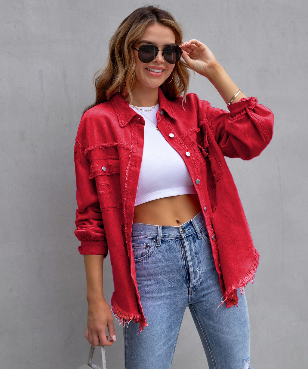 EUGENIA™ – Relaxed Drop Shoulder Collared Jacket