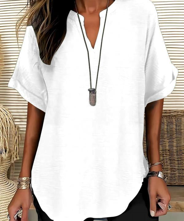 GENNEVA™ – Casual Plain Short Sleeve Blouse