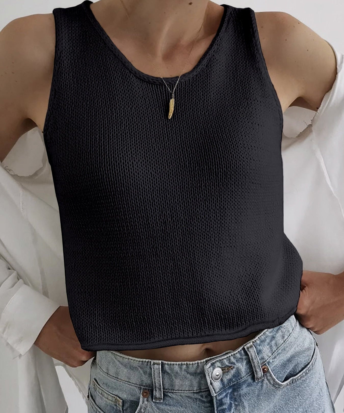 KAREEM™ - Casual Round Neck Vest Pullover Top