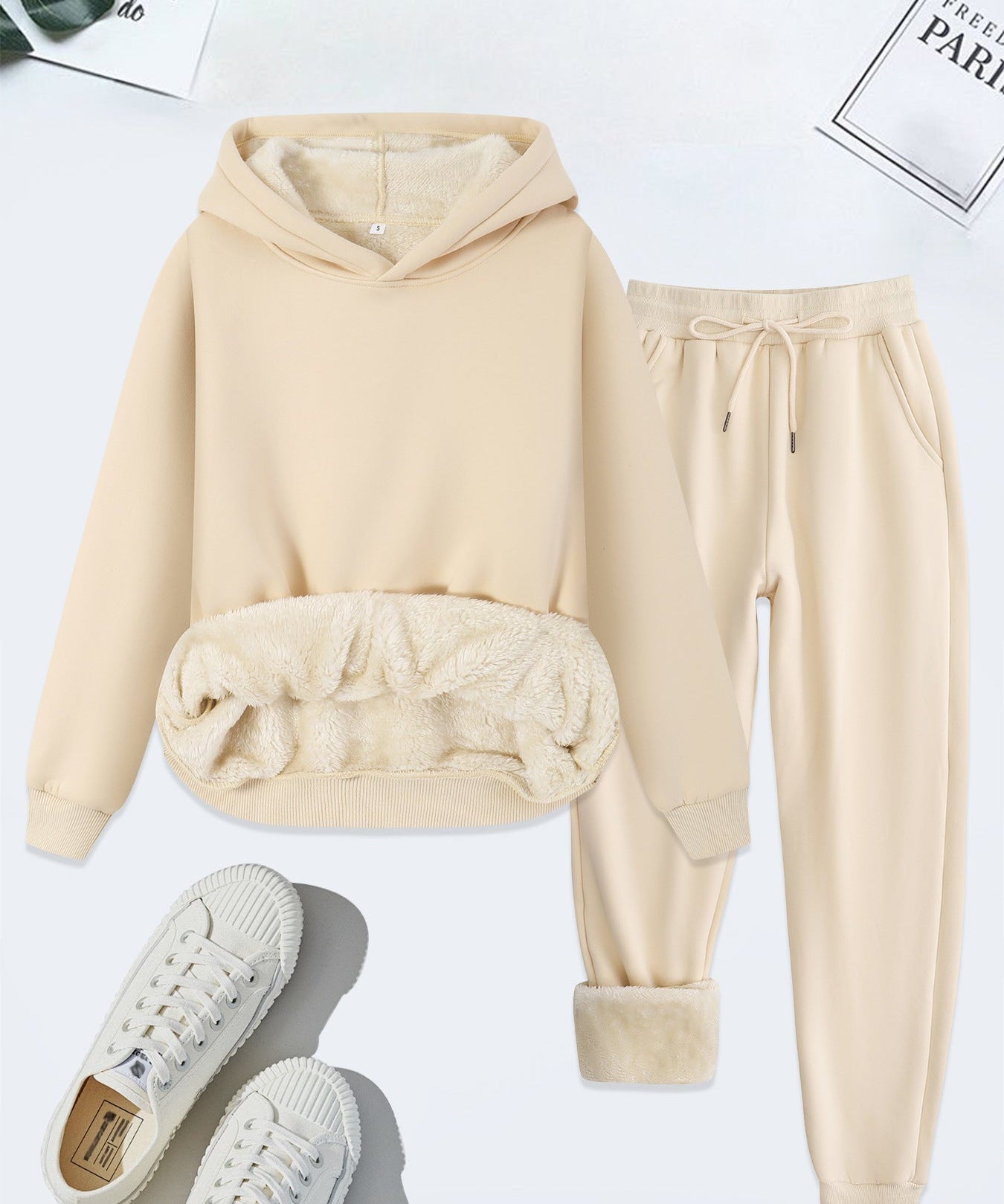 FORDA™ - Cozy Solid Color Hoodie and Drawstring Pants Set