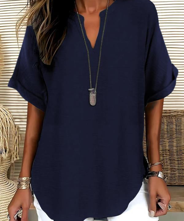 GENNEVA™ – Casual Plain Short Sleeve Blouse