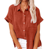 AUDRINE™ – Comfy Casual Button-Up Blouse