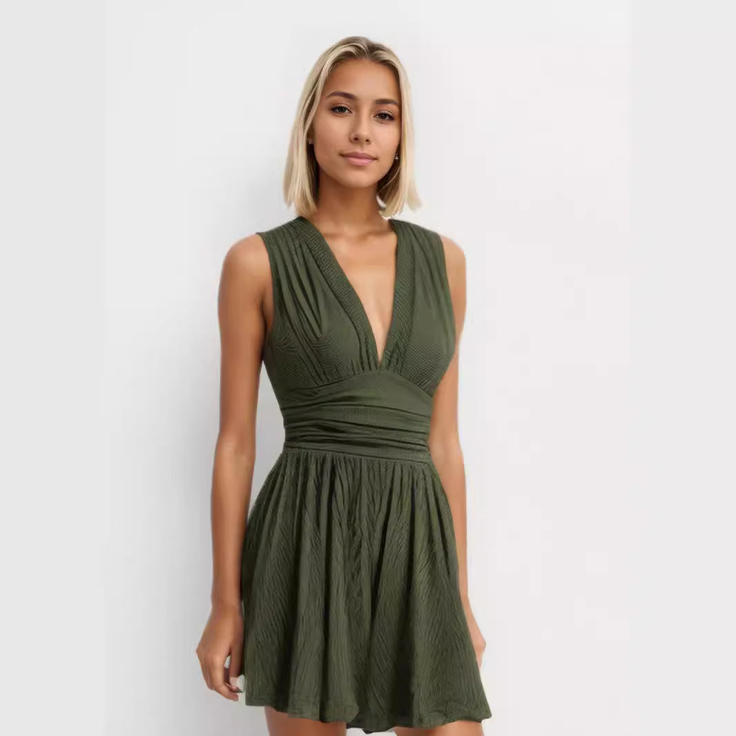 PARIS™ - Chic V-Neck Sleeveless Overall Romper