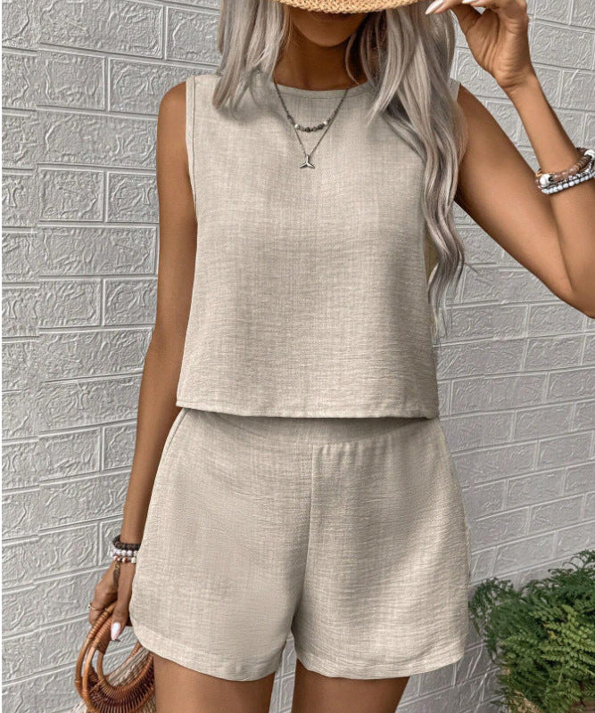 CLARISSE™ - Chic Sleeveless Tank & Shorts Set
