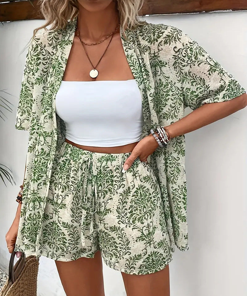 FANNIE™ – Simple Summer Floral Top and Shorts Set