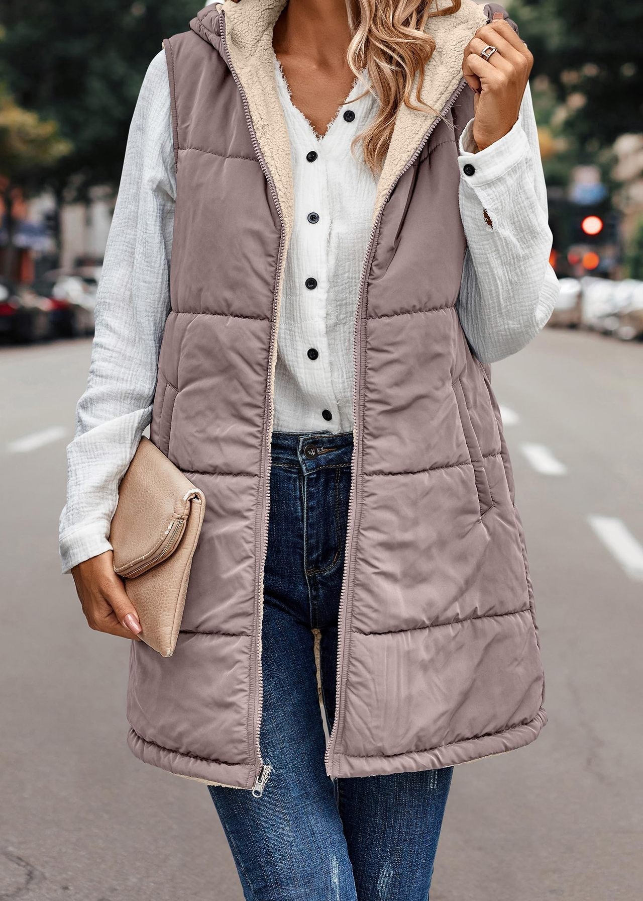 MISHELLE™ - Reversible Warm Hooded Vest