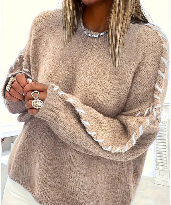 KALIYAH™ - Casual Round Neck Long Sleeve Sweater