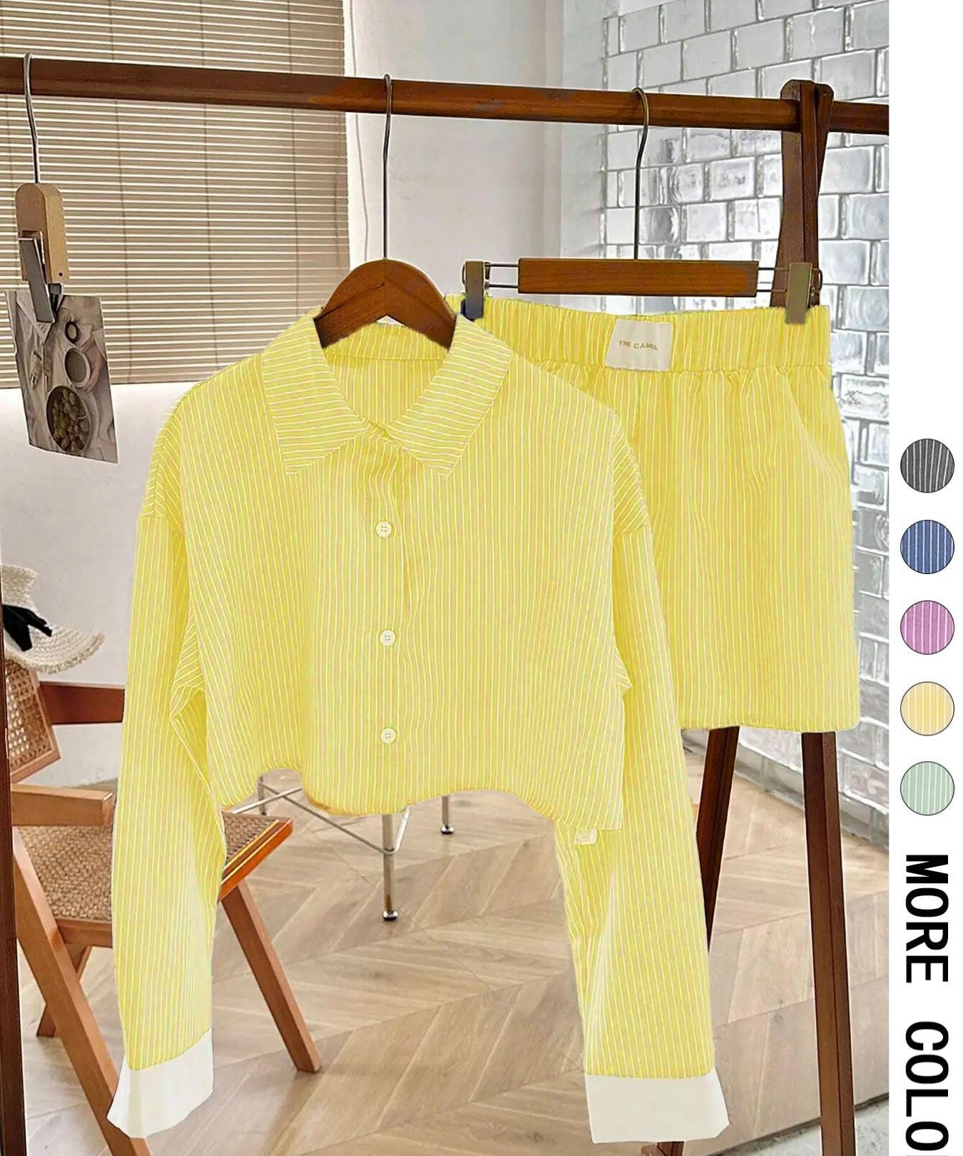 EMERSYN™ - Casual Collared Long-Sleeve Co-Ord Set