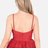 Anaya With Love Recycled Red Ruffle Cami Mini Dress