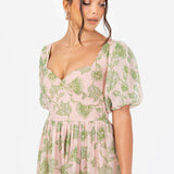 Anaya With Love Floral Print Sweetheart Neck Midaxi Dress with Self-Tie Open Back