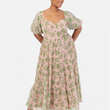 Anaya With Love Floral Print Sweetheart Neck Midaxi Dress with Self-Tie Open Back