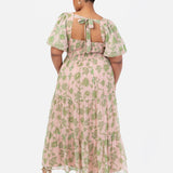 Anaya With Love Floral Print Sweetheart Neck Midaxi Dress with Self-Tie Open Back