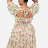 Anaya With Love Floral Print Sweetheart Neck Midaxi Dress with Self-Tie Open Back