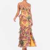 Anaya With Love Recycled Floral Strappy Ruffled Maxi Dress