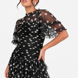 Anaya With Love Recycled Polka Dot Gathered Mini Dress