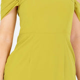 Anaya With Love Recycled Lime Bardot Maxi Dress with Ruffle Detail