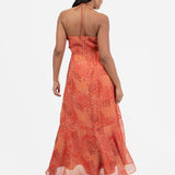 Anaya With Love Recycled Rust Halter Neck Floral Print Midaxi Dress