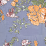 Maya Wisteria Blue Floral Embellished Puff Sleeve & Open Back Maxi Dress
