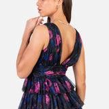 Anaya With Love Recycled Floral Plunge V Neck Tiered Tulle Midaxi Dress