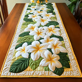 Quilted Table Runner with Plumeria Design