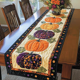 Quilted Table Runner with Spicy Pumpkin Design