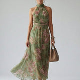 DELILAH HALTER MIDI DRESS