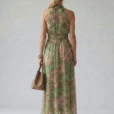 DELILAH HALTER MIDI DRESS