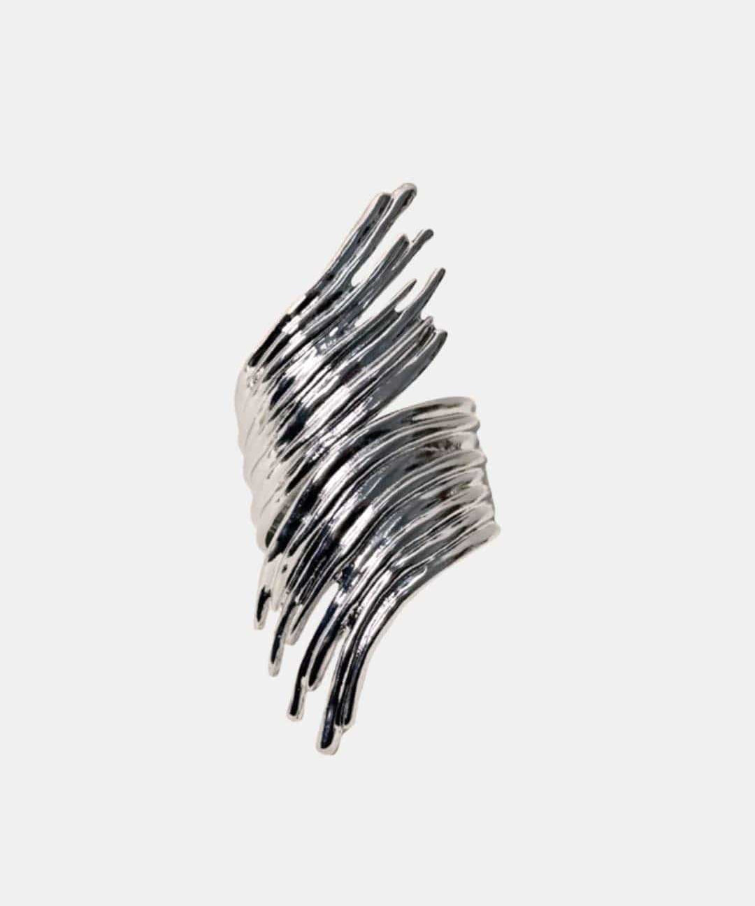 Rowena – Gold Abstract Ripple Open Bracelet