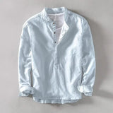 CALLUM LINEN MANDARIN SHIRT